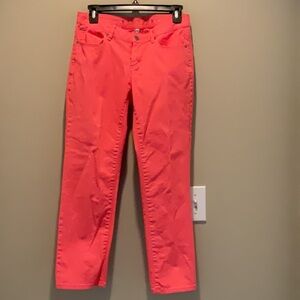 Jennifer Lopez Vibrant Peach Ankle Jeans